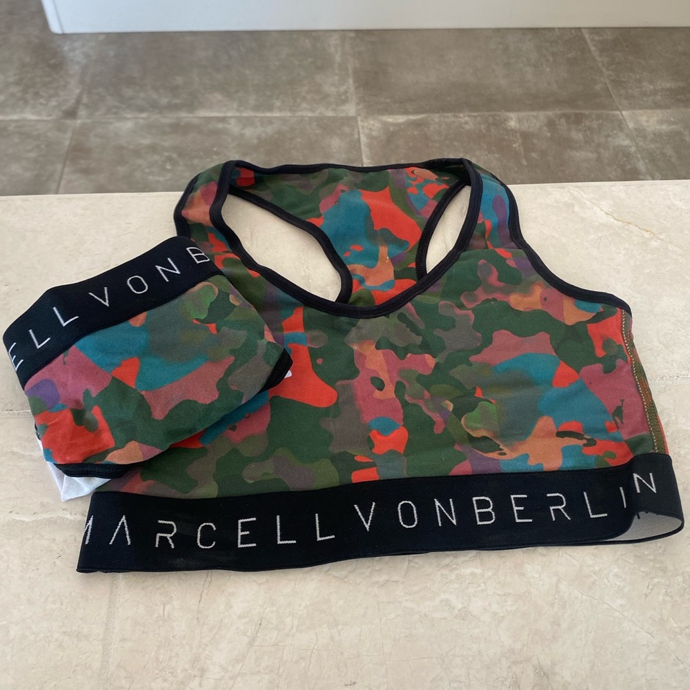 Marcell Von Berlin Camo Racerback Bra & Underwear Set / S